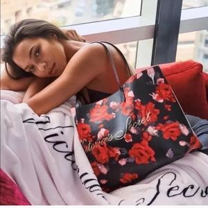 Victoria’s Secret Red Floral Large Tote